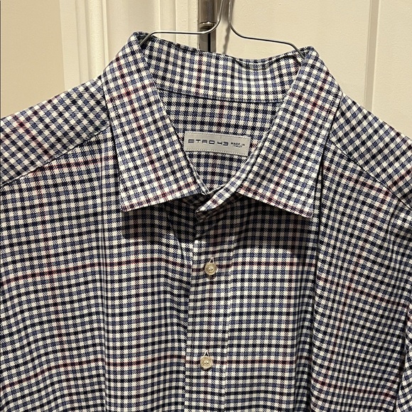 Etro Men's Multicolor Checkered Button Down Shirt - Picture 1 of 12